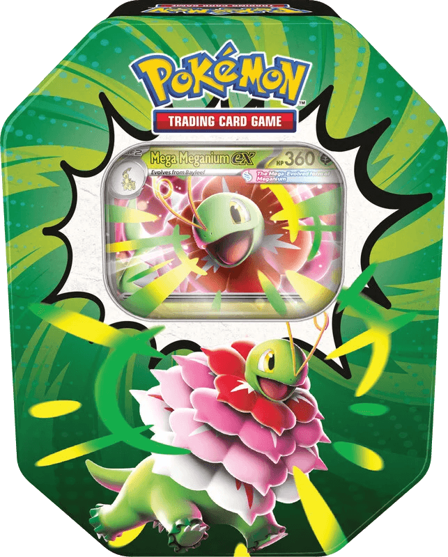 Ascended Heroes Tin — Pokébox ME2.5 Méga-Méganium / Méga-Roitiflam / Méga-Aligatueur
